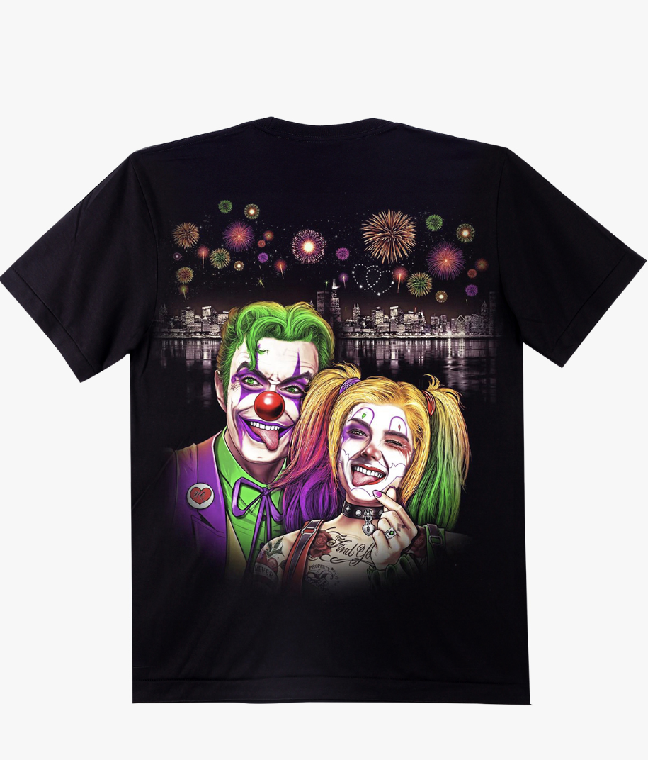Joker and Harley Quinn T-shirt - Selfie in Chicago - Image 3