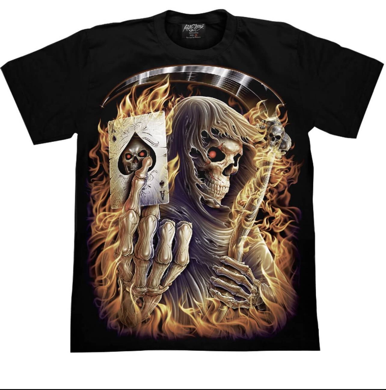 Flaming Reaper Tee GR797 glow in the dark Tshirt